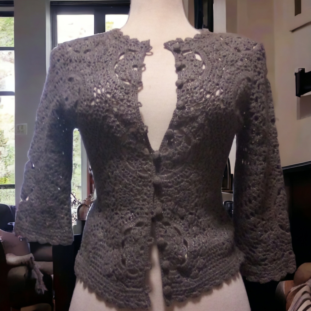 BCBG crochet sweater